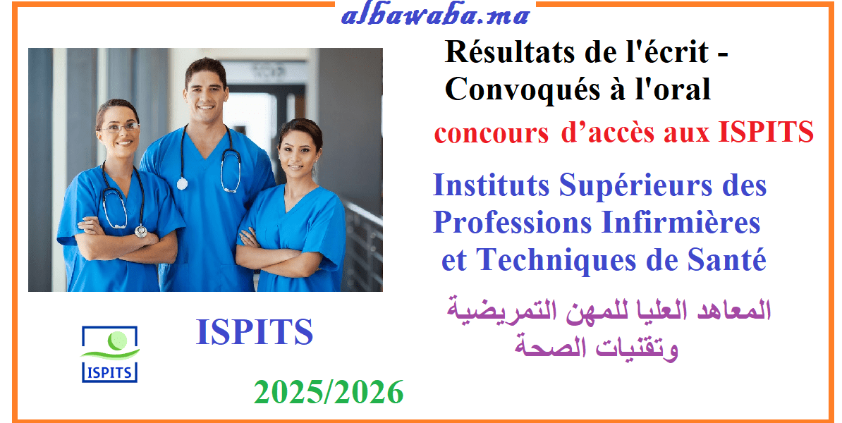 Résultats de l'écrit -convoqués à l'oral - concours d’accès aux ISPITS-2025/2026