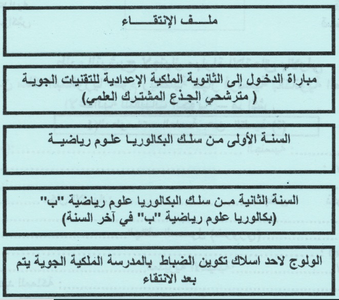  ERA بمراكش المسالك الدراسية بالثانوية الملكية الإعدادية للتقنيات الجوية