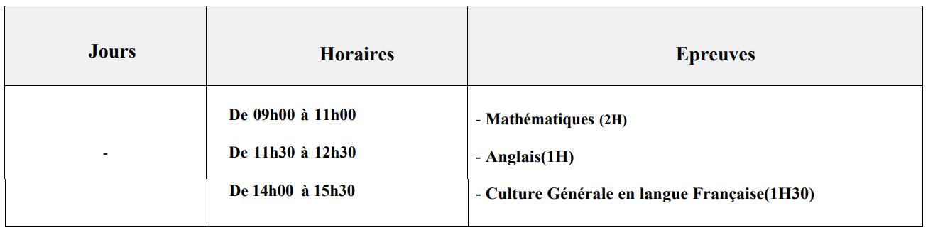 CALENDRIER DES EPREUVES DU CONCOURS D’ACCES A LA LICENCE DU GROUPE ISCAE 2022